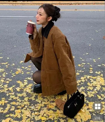 canie 체크 바이컬러 코듀로이 자켓