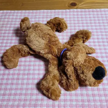 쇼와 레트로 당시 것 강아지 루크 흐물흐물 봉제 인형 브라운