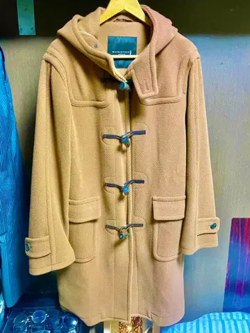 매킨토시 런던 카멜색 후드 부착 더플 코트 새상품급