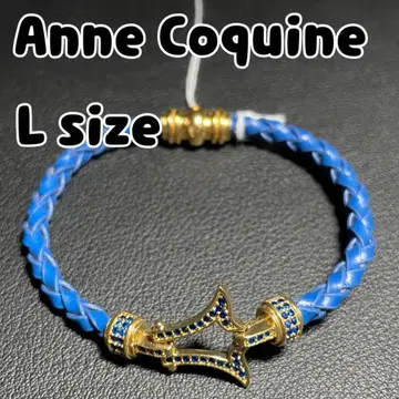 미사용 Anne Coquine 손뜨개질 팔찌 크로스 모티브 L 사이즈