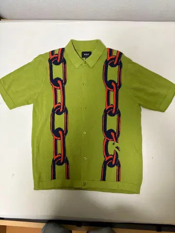 HUF 코튼 니트 반팔 셔츠