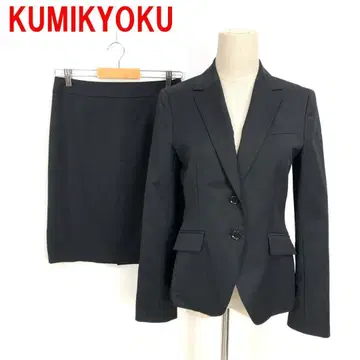 A6548 쿠미쿄쿠 스커트 정장 세트 울 실크 포멀 블랙 2