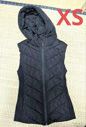 ZARA 후드 부착 블랙 다운 베스트 XS