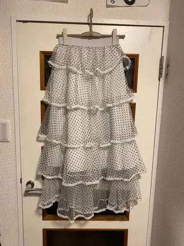 도트 도트 무늬 프릴 롱 스커트 구제샵 구매