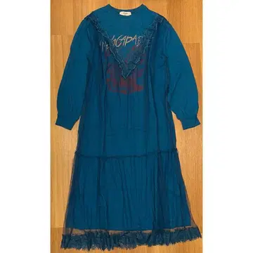 쥬에티 jouetie 리메이크 튤 컷 원피스 긴팔 블루 파랑