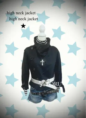 자켓 y2k 그런지 헤이세이 갸루 아카이브 짧은 기장 하이넥