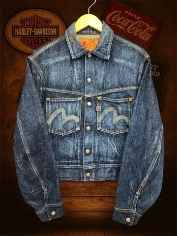 EVISU Lot.1500 야마네 택 데님 자켓 40 초기 BIG 갈매기