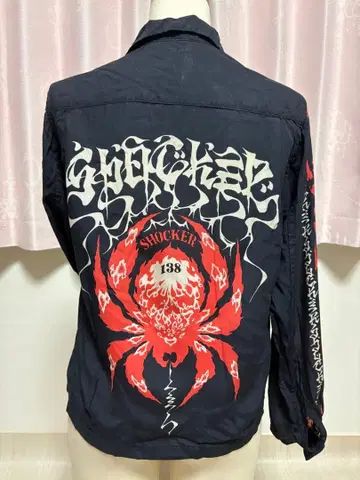 SHOCKER 긴팔 셔츠 스컬 거미
