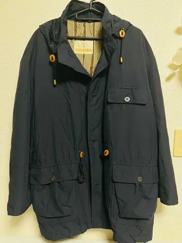 TRUSSARDI 후드 부착 나일론 자켓 네이비