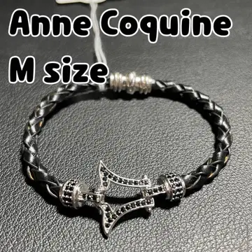 미사용 Anne Coquine 손뜨개질 팔찌 크로스 모티브 M 사이즈
