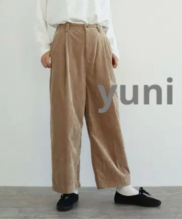 yuni 샴브레이 코르테이퍼드 팬츠