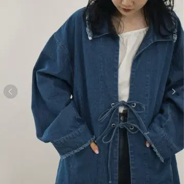 Kastane 데님 블루 자켓 끈 포함 오버 자켓