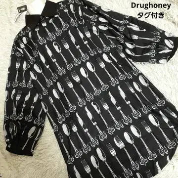 새상품 드래그 허니 양산형 지뢰 펑크 락 고스로리 셔츠 원피스