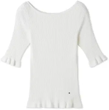 FRAY I.D 보트넥 아이렛 리브 풀오버