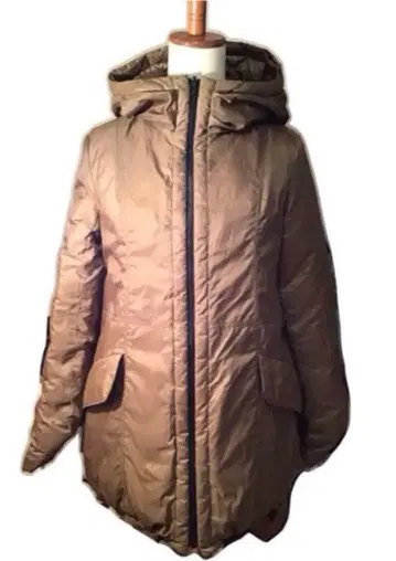 Coomb 후드 부착 리버서블 다운 코트 브라운 계열