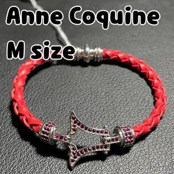 미사용 Anne Coquine 손뜨개질 팔찌 크로스 모티브 M 사이즈