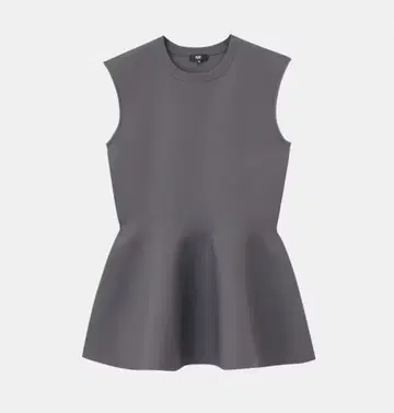 PLST 플라스테 홀가먼트 페플럼 슬리브리스 스웨터 그레이