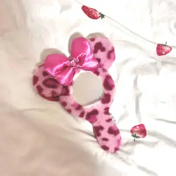 디즈니 미니 레오파드 무늬 거울 핑크