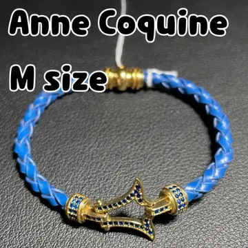 미사용 Anne Coquine 손뜨개질 팔찌 크로스 모티브 M 사이즈