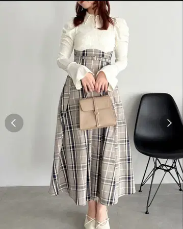 사진 있음 [ dazzlin ] 셔츠 칼라 코르셋 턱 원피스