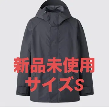 유니클로 U 블록 테크 유틸리티 후드티 S 다크 그레이