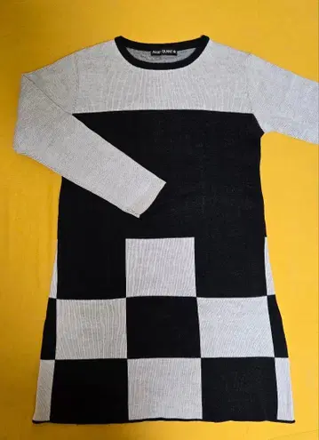 마리콴트 체크 무늬 니트 원피스