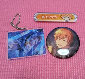 시노노메 아키토 씨 깃털 칭호 캔 배지 키링 세트