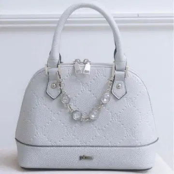 pium 비쥬 부착 pium 모노그램 미니백 블루 그레이