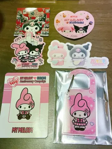마이멜로디 109 콜라보 아크릴 카라비너 스티커 카드