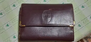 가죽 3단 폴더형 지갑 다크 브라운