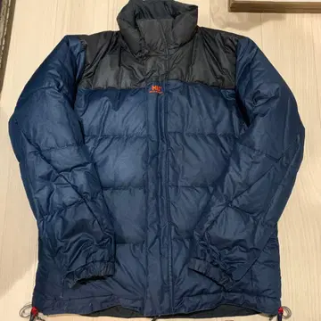 HELLY HANSEN 리버서블 네이비 다운 자켓 후드 부착