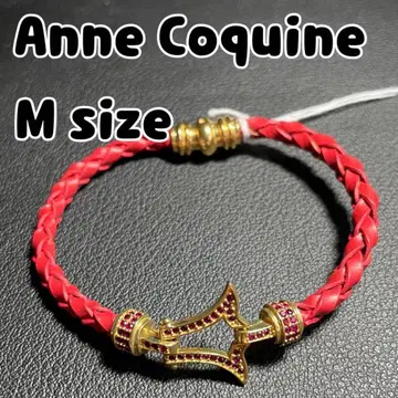 미사용 Anne Coquine 손뜨개질 팔찌 크로스 모티브 M 사이즈