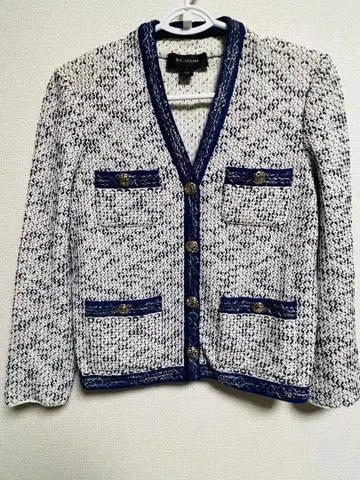 ST.JOHN 테일러드 자켓 화이트 네이비