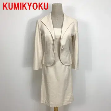 A6549 쿠미쿄쿠 원피스 앙상블 자켓 면 베이지 S3
