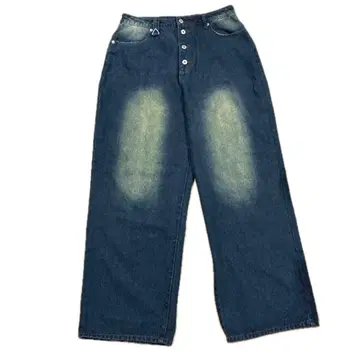 WISH FOREVER 와이드 데님 L 가공 빈티지풍 71cm