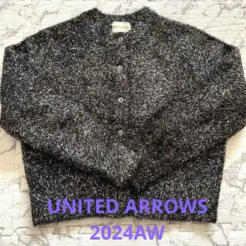 유나이티드 애로우즈 2024 AW 니트 글리터 라메 가디건 블랙