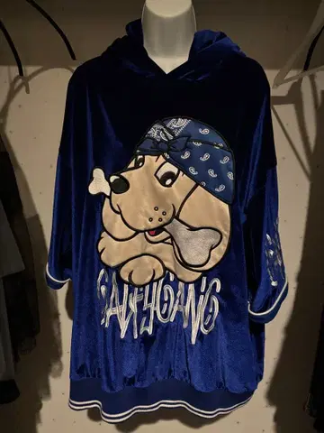 갈피 벨벳 반팔 후드티