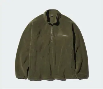 플리스 오버 사이즈 하프 지퍼 풀오버