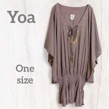 새상품급 Yoa 100% 레이온 튜닉 원사이즈 모카