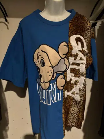 갈피 레오파드 무늬 반팔 티셔츠