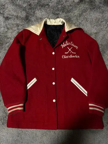 50s-60s 후드 자켓 M 사이즈 레드 바시티 자켓 빈티지