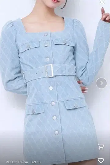 eatme 다이아 자카드 데님 원피스