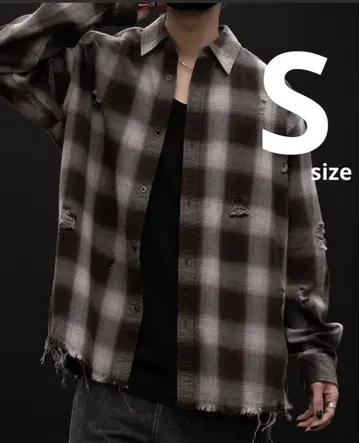 clel 클레일 빈티지 디자인 데미지 체크 셔츠