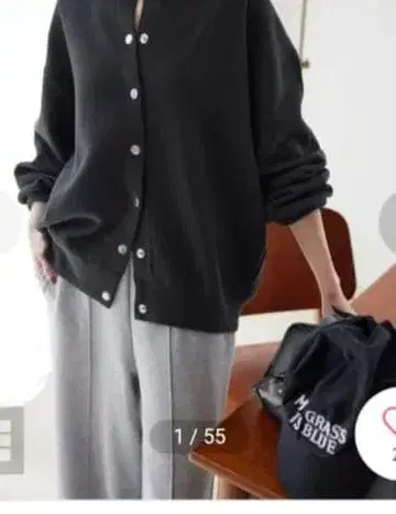 더블 페이스 저지 스냅 가디건 (블랙) 9,900원