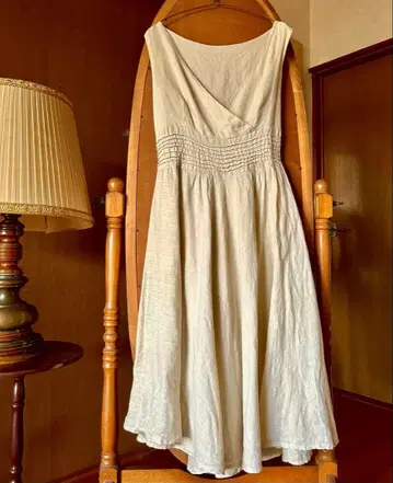 70s 80s 유럽 프랑스 앤티크 빈티지 린넨 원피스