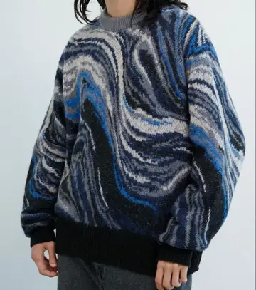 PUBLIC TOKYO [ 세탁 가능 ] 멀티 패턴 오버 사이즈 니트