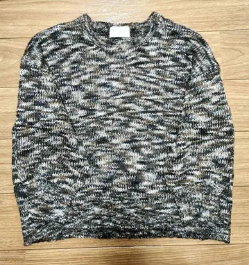 오버 사이즈 니트 스웨터 그레이 & 브라운 계열