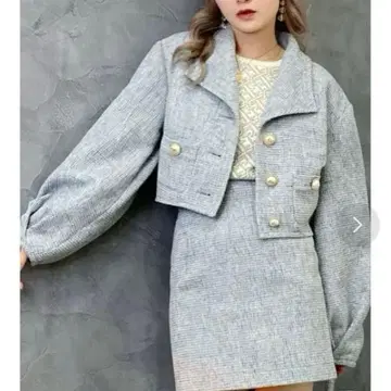 에이미 이스트 월 eimy istoire 트위드 자켓 스카이블루