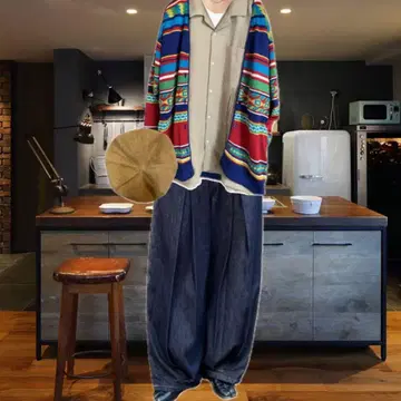 70s one of a kind 새상품급 사라페 아크릴 가디건 XL