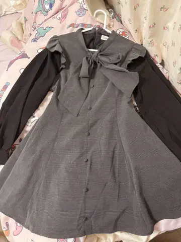 evelyn 체크 리본 셋업